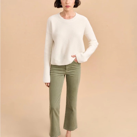 La Ligne New York Blush Pink Cashmere Ribbed Crewneck Sweater Preppy Size Small - Picture 2 of 11